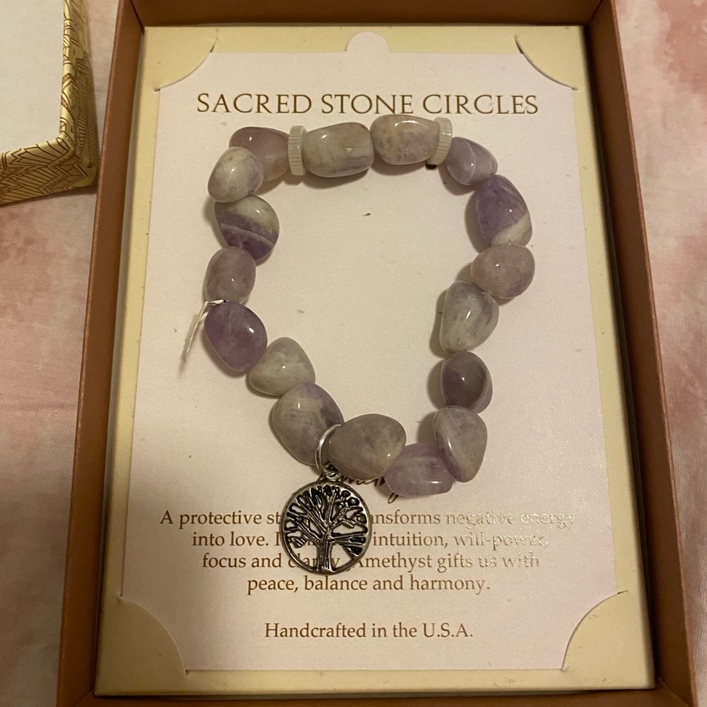 Sacred Stone Circle Amethyst Bracelet